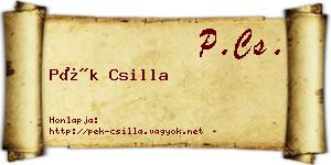 Pék Csilla névjegykártya